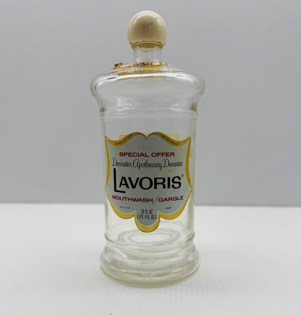 Vintage Lavoris Mouthwash and Gargle Decorator Apothecary Decanter - Empty